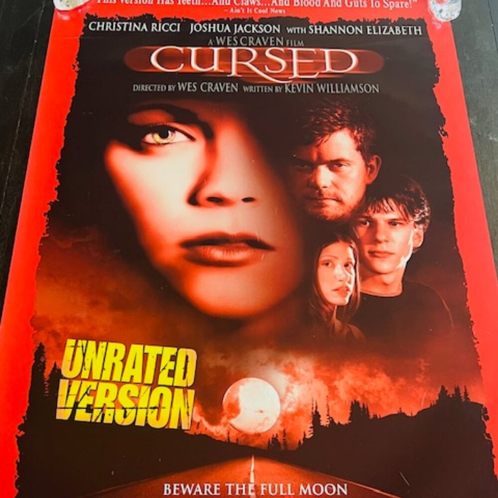 Movie Theater Poster Lobby Card Wall Vtg 2005 Cursed Unrated Wes Craven Horror